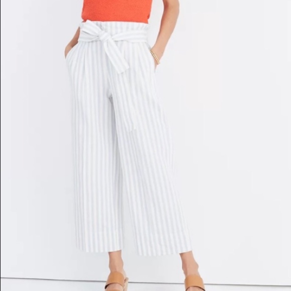 ❗️last chance❗️Madewell Huston tie waist crop paper bag pants - Picture 1 of 3